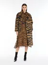 Max Mara Studio Woman Midi Dress Camel Size 8 Silk In Black