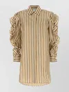 Max Mara Multicolor Printed Silk Manna Shirt Dress In Neutral