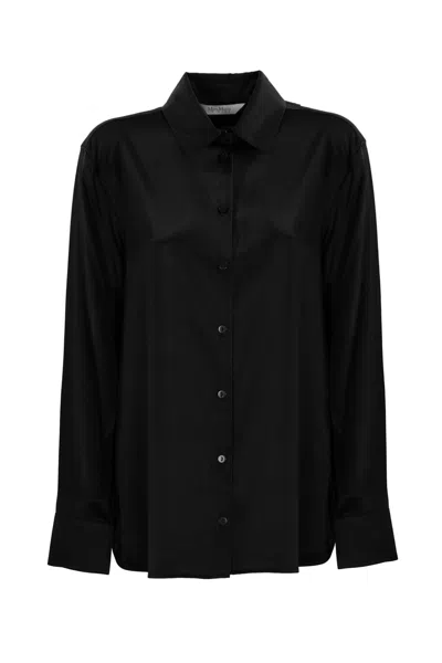 Max Mara Buttoned Long-sleeved Shirt In Black