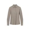 Max Mara Dark Cacha Brown Cashmere Tebaide Foule Shirt In Gray