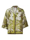 Max Mara Silk Shirt With Relaxed Fit In Green