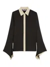 Max Mara Block Design Long Sleeve Shirt In Black
