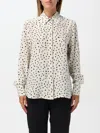 Max Mara Pagine Heart-print Silk Shirt In Ivory
