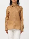 Max Mara Silk Georgette Shirt In Leather