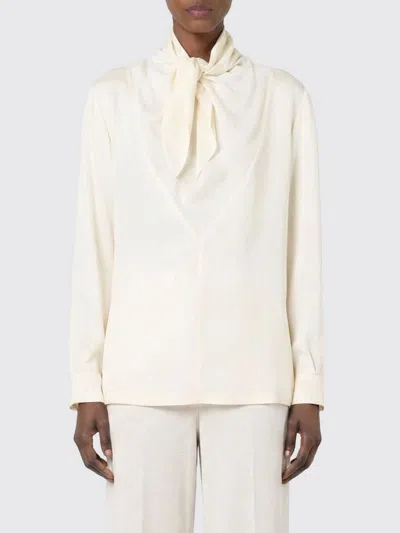 Max Mara Tie-detailed Silk Crepe De Chine Blouse In Multi