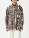 Max Mara Shirt Cotton Geometric Pattern In Weiss