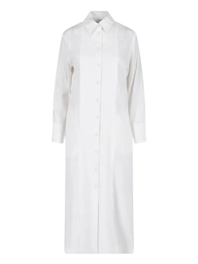 Max Mara Shirt Maxi Dress In White