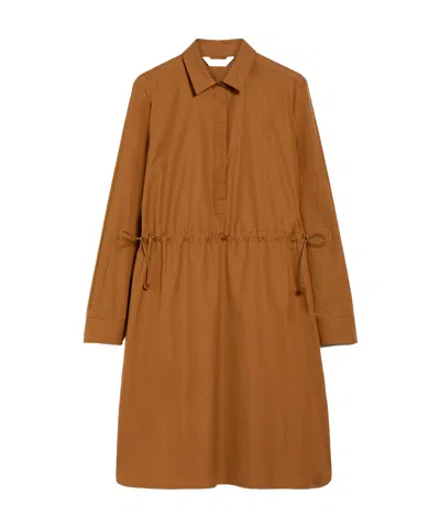 Max Mara Shirt-style Long-sleeved Dress In Leather