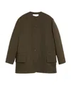 Max Mara Shirt-style Round-collar Casual Jacket In Green