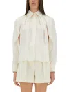 Max Mara Willow Long Sleeve Pleated Shirt In Ivory