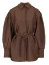 Max Mara Shirt With Belt Shirts Brown