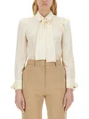 Max Mara Regular Fit Shirt With Bow Tie Detail