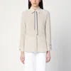 Max Mara Beige Silk Shirt With Tie Women In Neutral