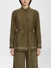 Max Mara Studio Printed Silk Shirt In Green