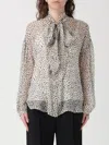 Max Mara Chiffon Printed Shirt In Gray