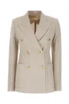 Max Mara Clay-coloured Double-breasted Jacket In Cotton In 001