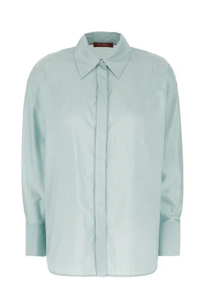 Max Mara Light Blue Polyester Blend Shirt In 004