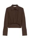 Max Mara Cropped Collared Shirt Elasticated Hem
