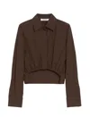 Max Mara Cropped Collared Shirt Elasticated Hem