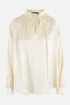 Max Mara Woman Top Ivory Size 14 Silk