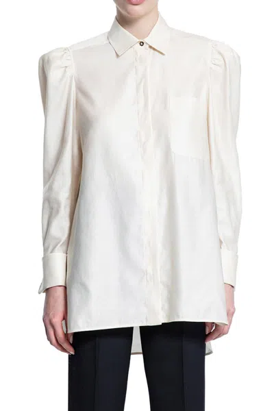 Max Mara Cotton Satin Shirt In White