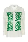 Max Mara Monogram-print Button-up Shirt In Neutral