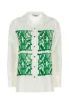 Max Mara Monogram-print Button-up Shirt In Neutral