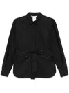 Max Mara Juglas Cotton Poplin Shirt With Belt In Black