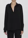 Max Mara Layered Chiffon Blouse In Black