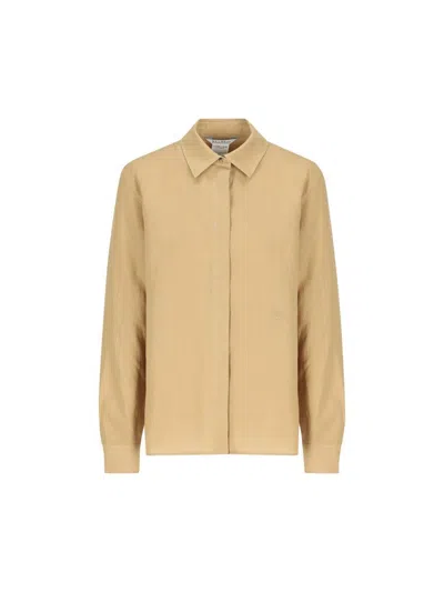 Max Mara Logo Embroidered Button In Brown