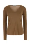 Max Mara Alias Fitted Silhouette Long Sleeves Top In Brown