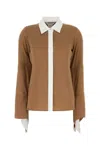 Max Mara Caramel Crepe Pio Shirt In Brown