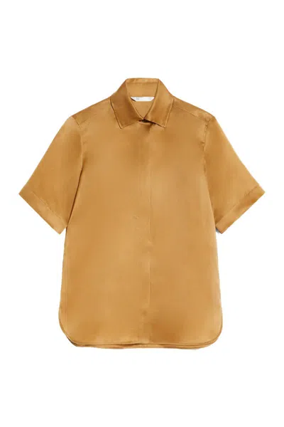 Max Mara Shirts In Leather Brown