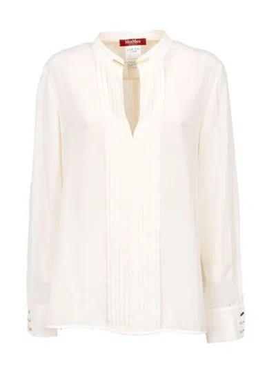 Max Mara Shirts Long-sleeve Blouse In White