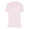 Max Mara Collared Ribbed Top In Pink