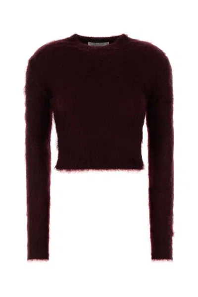 Max Mara Mohair Blend Cropped Sweater With Long Sleeves In Brown