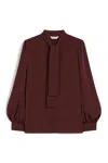 Max Mara Silk Charmeuse Shirt In Red