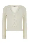 Max Mara White Cashmere Cancan Sweater In White