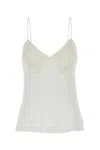 Max Mara White Georgette Opache Top In White