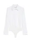 Max Mara Angora1234 Bodysuit Collared Shirt With Long Sleeves In White