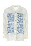 Max Mara Silk Monogram Shirt In White