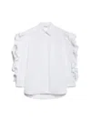 Max Mara Cotton Shirt With Rouches Detail In White