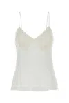 Max Mara White Georgette Opache Top In White