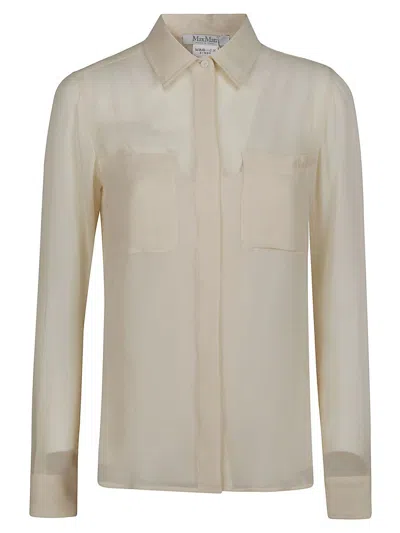 Max Mara Vongola Long Sleeve Shirt In White