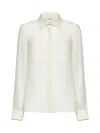 Max Mara Embroidered-pocket Silk Shirt In Yellow