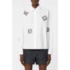 Max Mara Shock Embroidered Long Sleeve Button-up Shirt In White