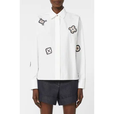 MAX MARA MAX MARA SHOCK EMBROIDERED LONG SLEEVE BUTTON-UP SHIRT