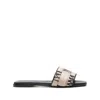 Max Mara Logoslide Flat Sandals In Neutrals/black