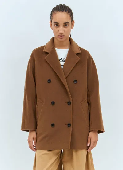 Max Mara Short 101801 Icon Coat In Brown