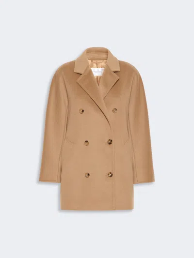 Max Mara Short 101801 Icon Coat In Camel